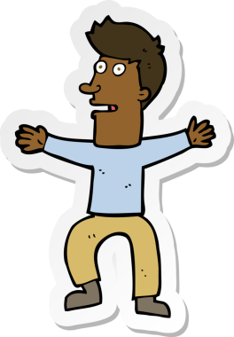 Bir insan tarafından çizilmiş bir karikatür çıkartması.