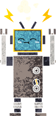 Bir insan tarafından çizilmiş bir robotun retro çizim tarzı karikatürü