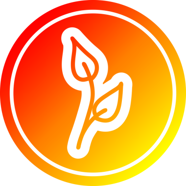 Bir insan tarafından çizilmiş doğal yaprak dairesel simgesi.