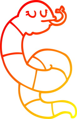 Bir insan tarafından çizilen zehirli yılanın sıcak çizgi çizimi