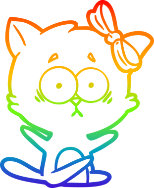 gökkuşağı gradyanı çizimi bir insan tarafından çizilmiş çizgi film kedisi