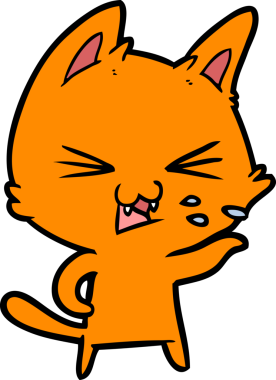 Bir insan tarafından çizilmiş kedi tıslaması.