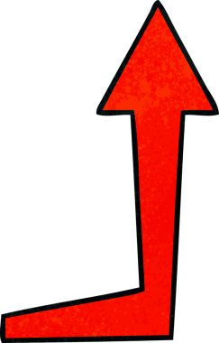 Bir insan tarafından çizilmiş tuhaf çizgi film oku.