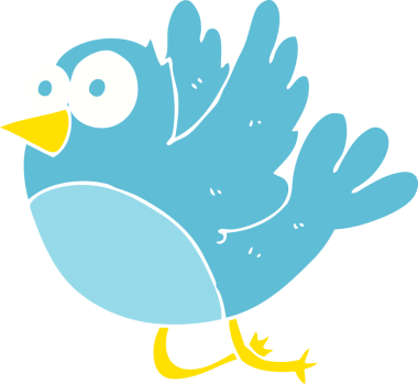 Bir insan tarafından çizilen kuşun düz renk çizimi