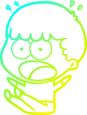 Bir insan tarafından çizilen bir karikatürün soğuk gradyan çizimi.