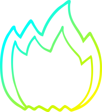 Bir insan tarafından çizilmiş bir çizgi filmin soğuk gradyan çizimi.