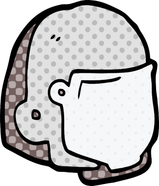 Bir insan tarafından çizilmiş bir uzay kaskı.