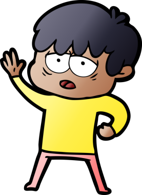 Bir insan tarafından çizilmiş bitkin çocuk çizgi filmi.