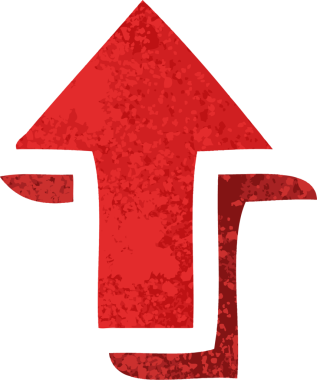 Bir insan tarafından çizilmiş işaret okunun retro illüstrasyon tarzı karikatürü