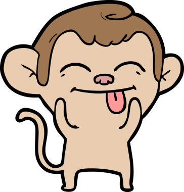 Bir insan tarafından çizilmiş komik çizgi maymun.