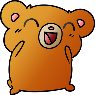 gradyan çizgi film çizimi kawaii bir insan tarafından çizilmiş sevimli oyuncak ayı