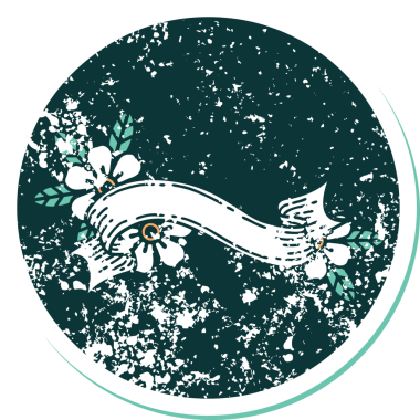 Bir pankartın ve bir insanın çizdiği çiçeklerin sembolik dövmeli resmi