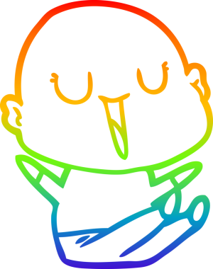 gökkuşağı gradyan çizimi mutlu bir çizgi kel adamın çizimi bir insan tarafından çizildi