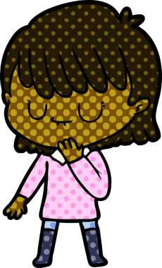 Bir insan tarafından çizilmiş karikatür kadın.