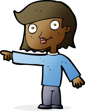 Bir insan tarafından çizilmiş çizgi film karakteri