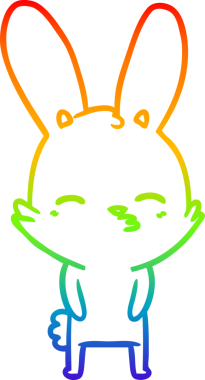 gökkuşağı gradyan çizimi bir insan tarafından çizilmiş meraklı tavşan çizgi filmi