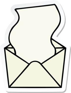 Bir insan tarafından çizilmiş garip bir el yazısı ve zarf.