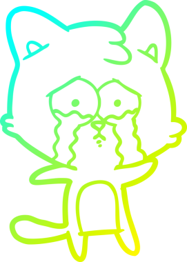 Bir insan tarafından çizilen çizgi film kedisinin soğuk gradyan çizgisi.