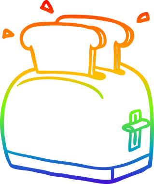 Bir insan tarafından çizilmiş tost makinesinin gradyan çizgisi.