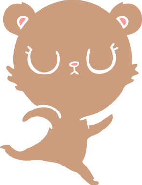 Bir insan tarafından çizilmiş düz renk çizgi film ayısı.