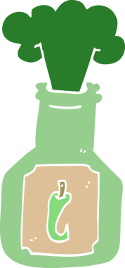 Bir insan tarafından çizilmiş acı biber sosu.