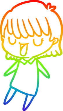 gökkuşağı gradyan çizimi bir insan tarafından çizilmiş bir karikatür kadın