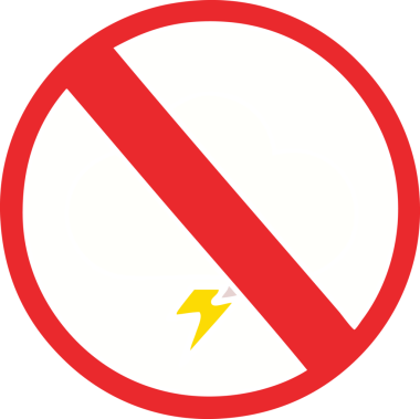 Bir insan tarafından çizilen fırtınaya izin verilmeyen düz renkli retro çizgi film