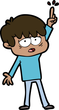 Bir insan tarafından çizilmiş bitkin çocuk çizgi filmi.