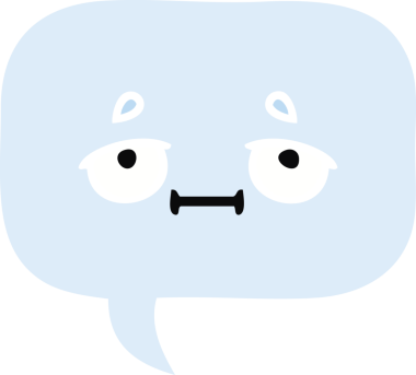 Bir insan tarafından çizilmiş bir konuşma baloncuğunun düz renk retro karikatürü