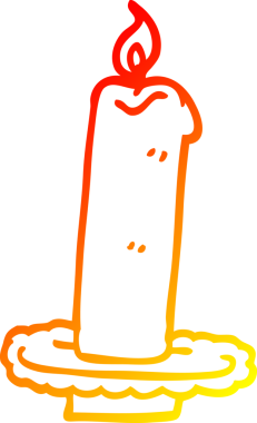 Bir insanın çizdiği cadılar bayramı mumunu yakan bir çizgi filmin sıcak gradyan çizimi