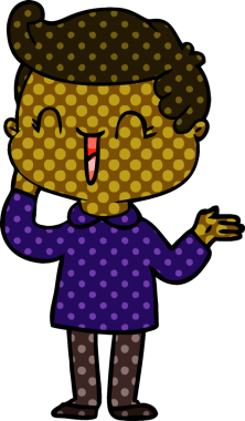 Bir insan tarafından çizilmiş gülen çocuk.