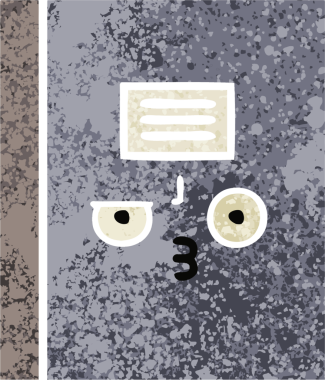 Bir insan tarafından çizilmiş bir defterin retro çizim stili karikatürü