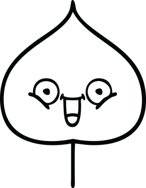 Bir insan tarafından çizilmiş dışavurumsal yaprağın çizgi çizimi