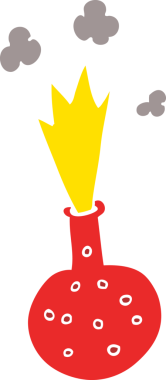 Bir insan tarafından çizilmiş patlayıcı bir kimyasalın karalaması.