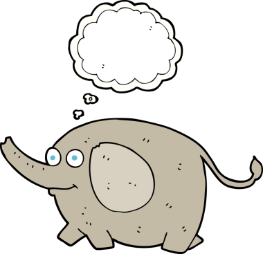 Bir insan tarafından çizilmiş serbest çizim balon karikatür fili.