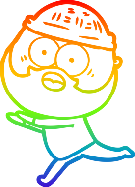 Gökkuşağı gradyan çizgi çizimi bir insan tarafından çizilen sakallı bir adamın çizimi