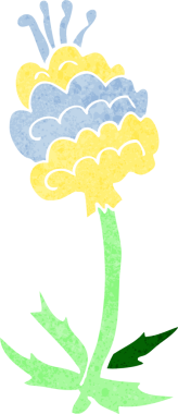 Bir insan tarafından çizilmiş karikatür çiçeği