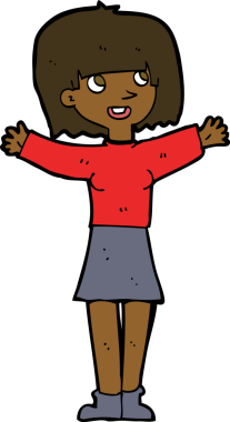 Bir insan tarafından çizilmiş heyecanlı bir karikatür.