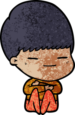 Bir insan tarafından çizilmiş kendini beğenmiş bir çocuk.