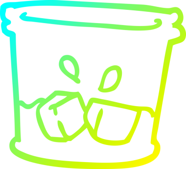 Bir insan tarafından çizilmiş cam bardak bardakta bir çizgi film çizimi.