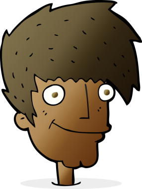 Bir insan tarafından çizilmiş gülümseyen adam.