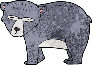 bir insan tarafından çizilmiş ciddi bir ayı çizgi filmi