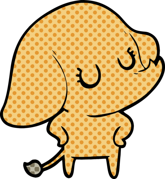 Bir insan tarafından çizilmiş şirin bir fil.