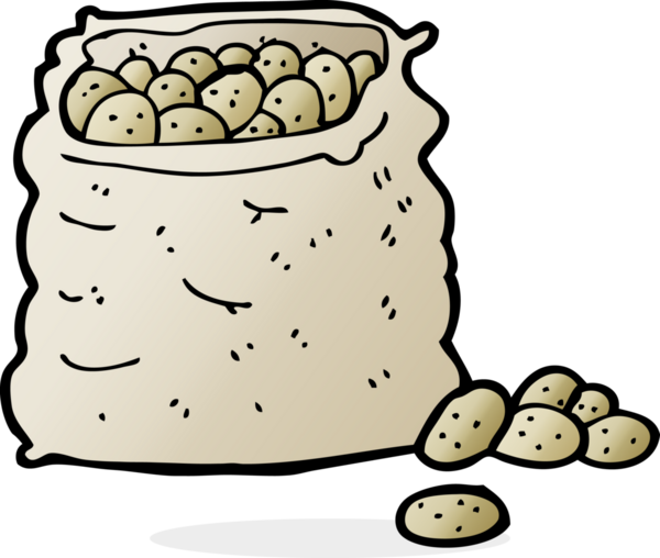 Bir insan tarafından çizilmiş patates çuvalı.