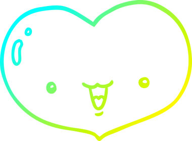 Bir insan tarafından çizilmiş bir karikatür aşk kalp karakteri.