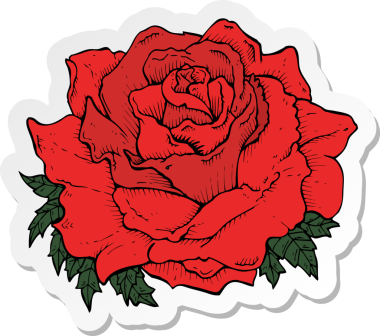 Bir insan tarafından çizilmiş bir karikatür çıkartması.