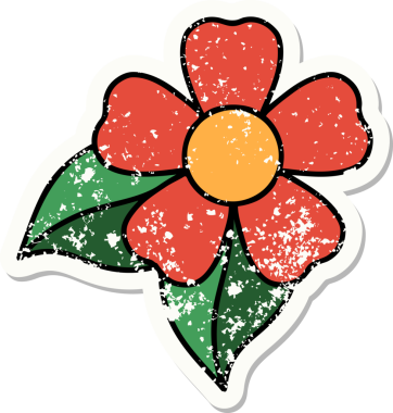 Bir insan tarafından çizilmiş geleneksel bir çiçek stili dövmesi.