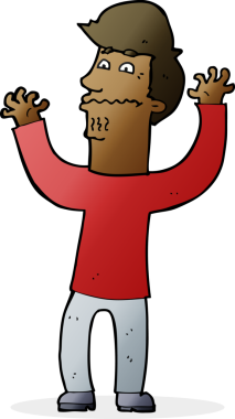 bir insan tarafından çizilmiş sinirli bir adam.