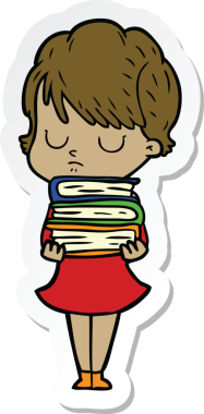 Bir insan tarafından çizilmiş bir karikatür kadının çıkartması.