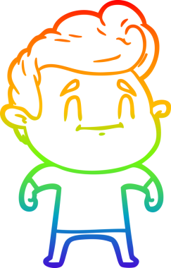 gökkuşağı gradyanı çizimi bir insan tarafından çizilmiş mutlu bir çizgi film adamı